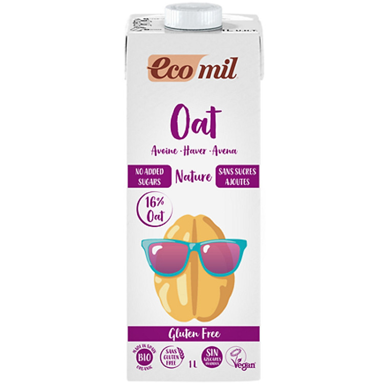 Sữa Yến Mạch Ít Đường Gluten Free Hữu Cơ Ecomil (1L) - Organic Oat Milk No Added Sugars Gluten Free (1L)