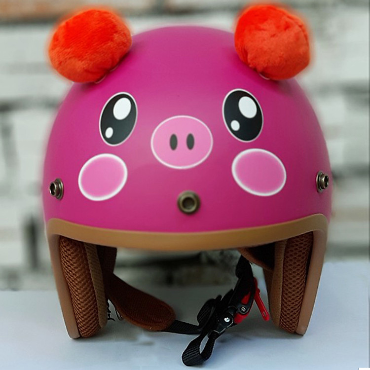 Mũ Bảo Hiểm 3/4 Tai Heo