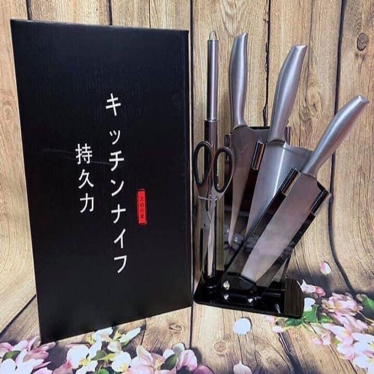 Bộ Dao Inox Liền Cán 5 món cao cấp BIDAMOP