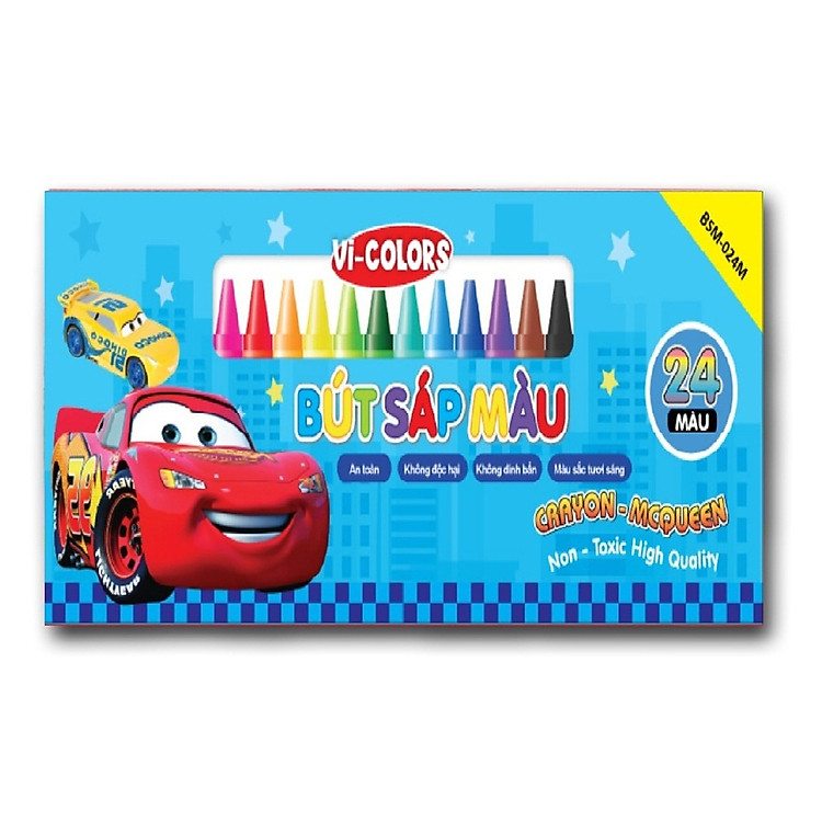 Bút sáp 24 Màu Ô tô MC QUEEN