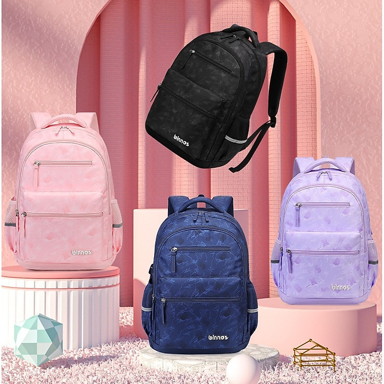 Balo Học Sinh BINBES BNS-6069 Chống Thấm Nước - Màu Đen - Ảnh 5