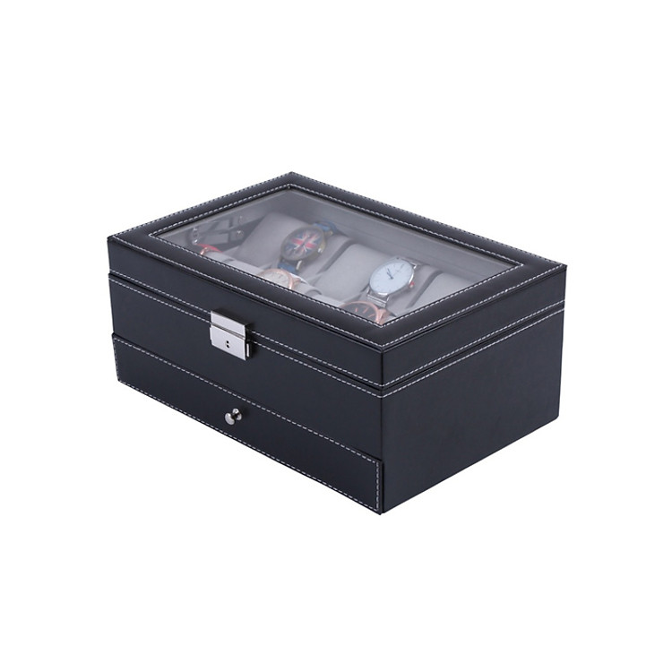Hộp Đựng Đồng Hồ và Trang Sức 2 Tầng Vỏ Da - Mã 616