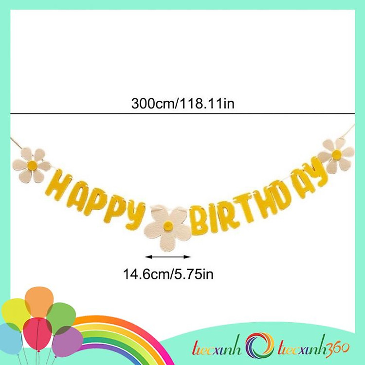 Dây chữ Happy Birthday trang trí sinh nhật - xanh - Ảnh 6