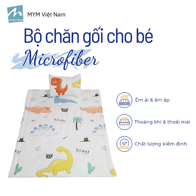 Bộ chăn gối cho bé mẫu giáo MYM Chính hãng Ưu đãi - Hình ảnh 3