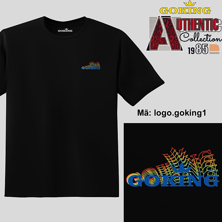 Áo thun hàng hiệu Goking, logo lục sắc, mã logo-goking1. Áo phông GOKING đẹp cho nam nữ, form unisex. Quà tặng cao cấp cho gia đình, cặp đôi, hội nhóm, doanh nghiệp