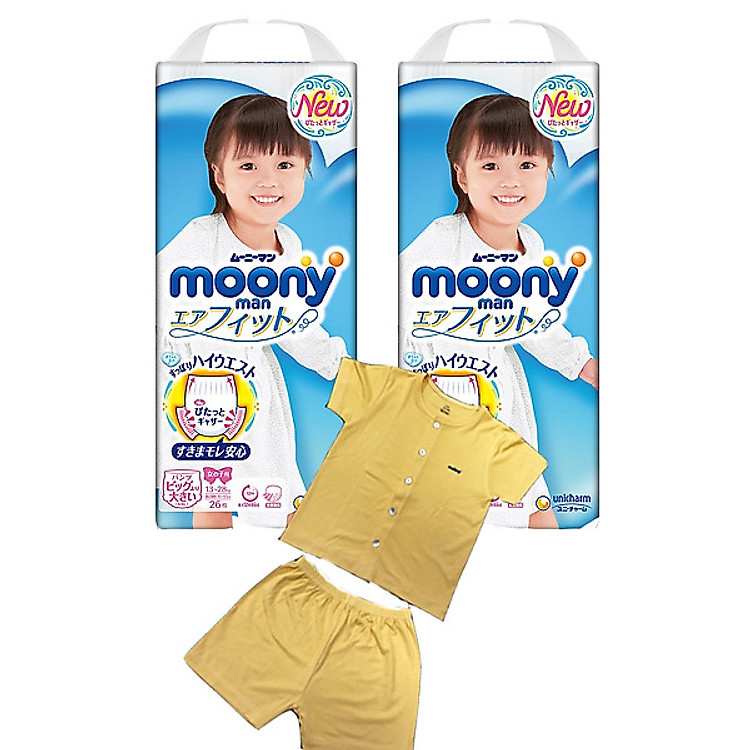 Mua Bộ 2 tã quần Moony XXL26 + quần áo Đảm bảo Ưu đãi