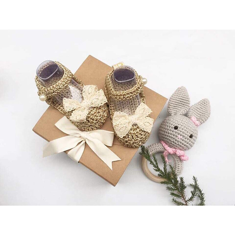 Giày dép dễ thương cho bé gái - Xăng đan be nơ ren