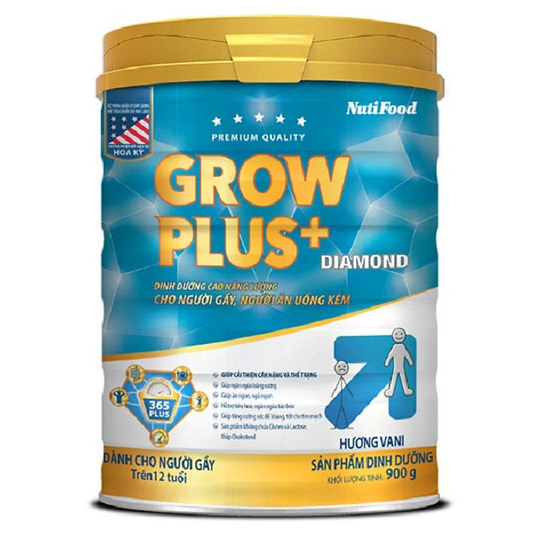 Sữa GROW PLUS Diamond 900G Tăng Cân Cho Người Gầy