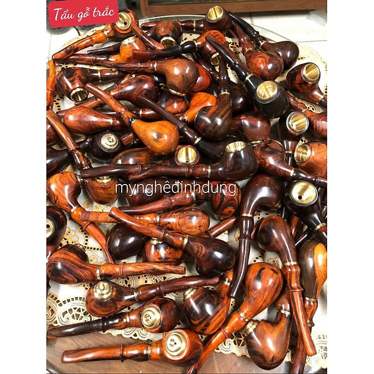 Tẩu Sì Gà Hút Thuốc Phong Cách Lịch Lãm Gỗ Trắc Đỏ Đen
