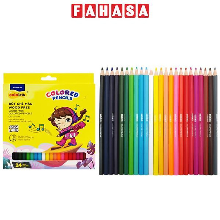 Hộp 24 Bút Chì Màu Wood Free Colokit CPC-C033/AK