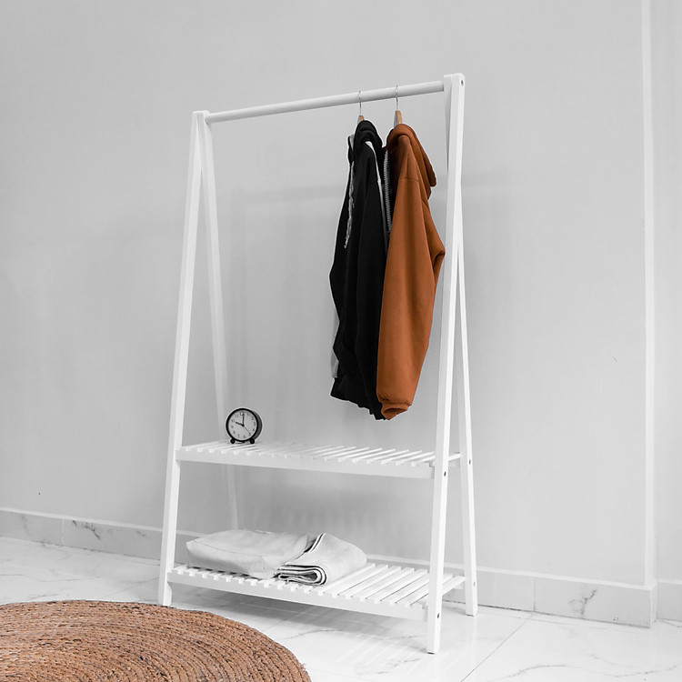 GIÁ TREO QUẦN ÁO CHỮ A 2 TẦNG MÀU TRẮNG - A HANGER 2 FLOOR WHITE