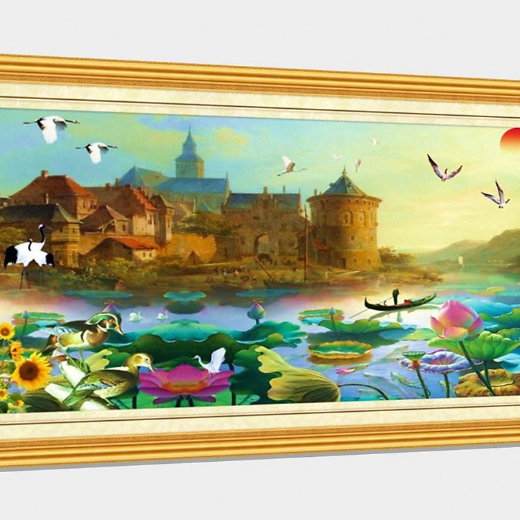 Tranh sơn dầu phong cảnh Châu Âu đặc sắc - tranh gỗ treo tường cao cấp - SD73x