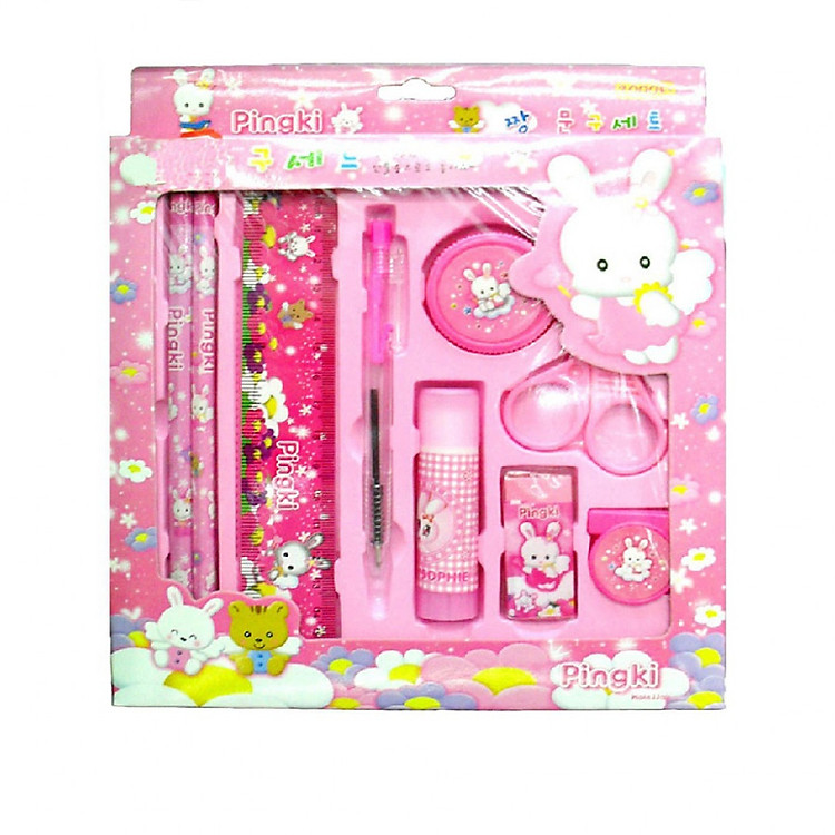 Bộ dụng cụ học tập cute pingki