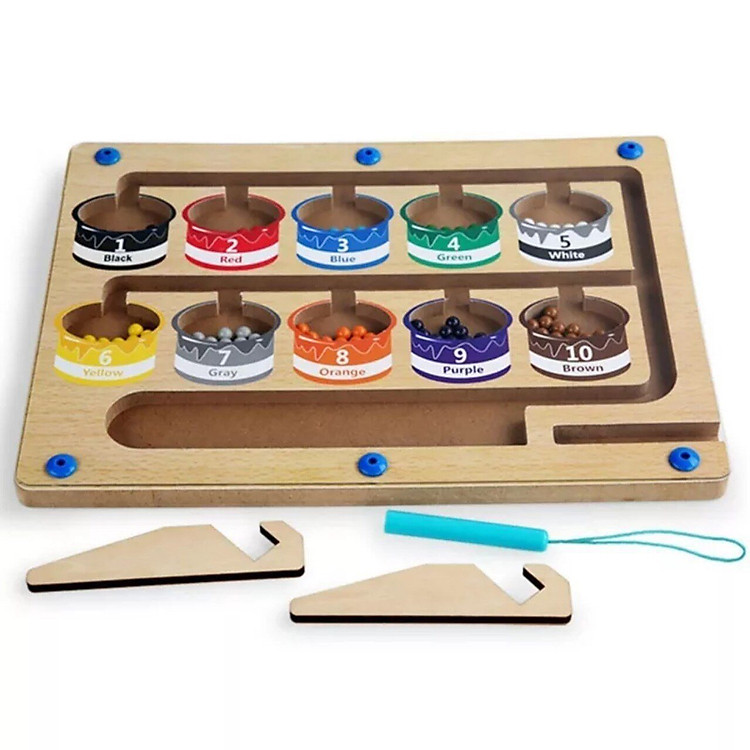 Bảng gỗ Montessori phân biệt màu sắc và số Chính hãng Tiết kiệm - Hình ảnh 2