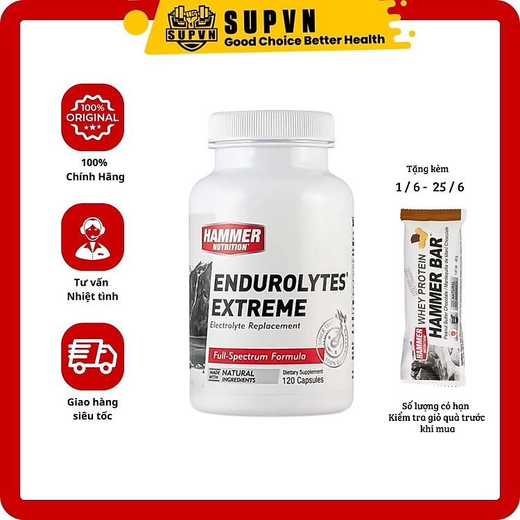 Viên Muối điện Giải Hammer Nutrition Endurolytes Extreme (120 viên )