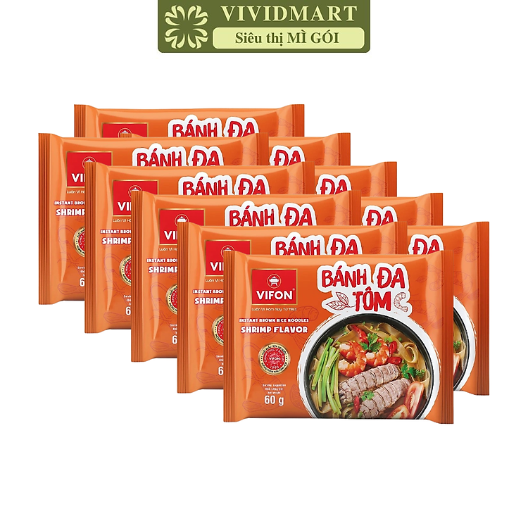 VIFON - Bánh đa Vifon hương vị Tôm, bánh đa tôm Vifon, bánh đa Vifon vị tôm, bánh đa Vifon ăn liền (60g/gói)