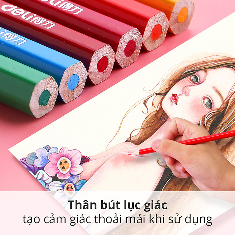 Bút Chì Màu Deli 7070 (12 màu) - Ảnh 4