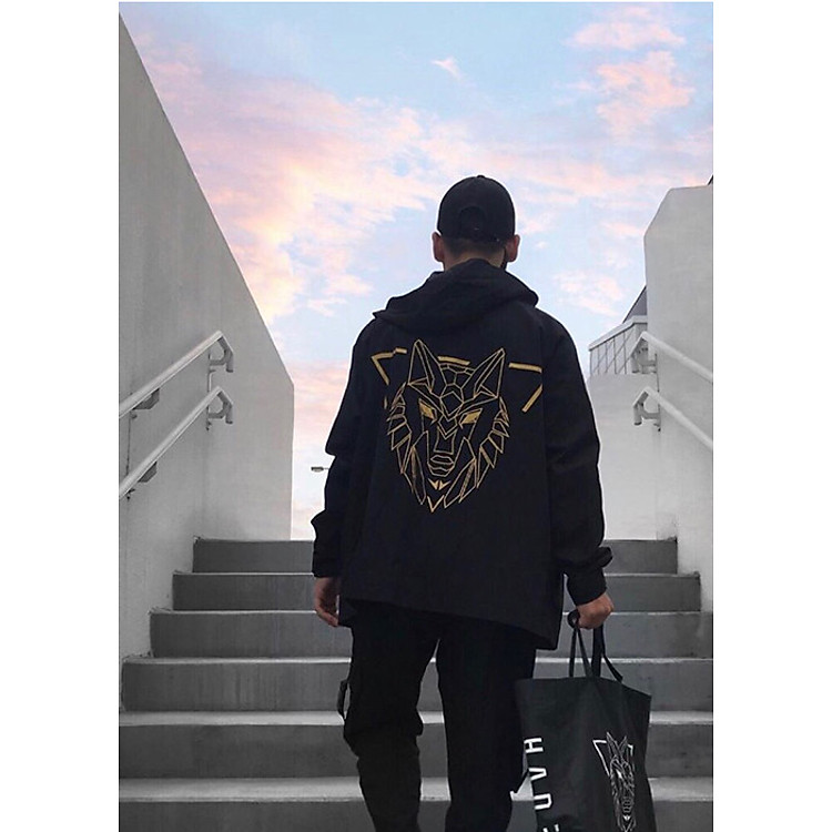 Áo khoác dù hades logo sói