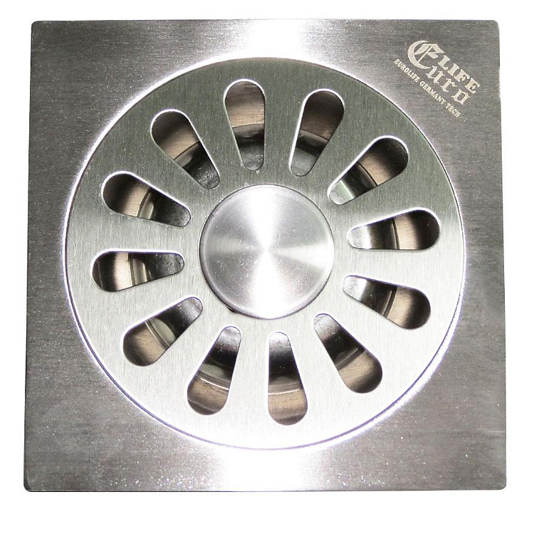 Hố ga thoát sàn inox 12x12cm Eurolife EL-X12 (Trắng bạc)