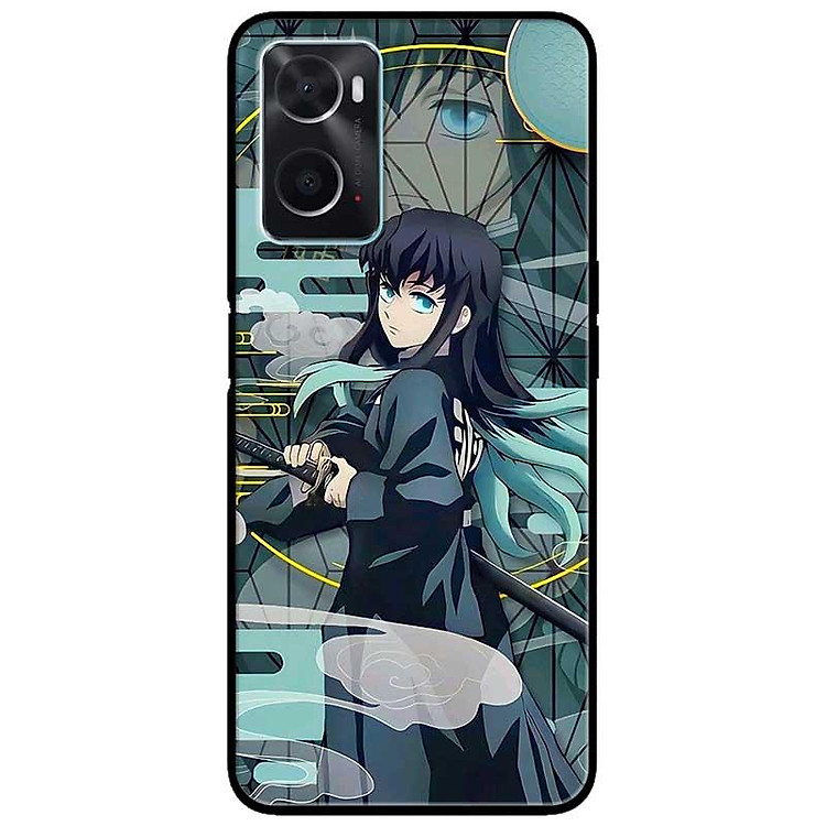 Ốp lưng cho Oppo A36 - A60 4G - A74 - A76 - A95 4G - A96 4G - Anime Cô Gái Tóc Đen Xanh - Hàng Chính Hãng