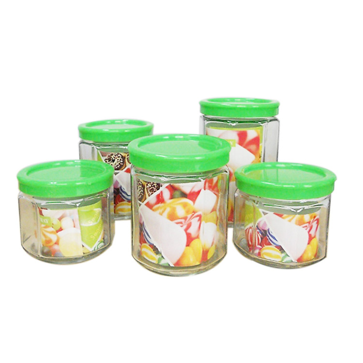 Bộ 5 Hũ Gia Vị Thủy Tinh