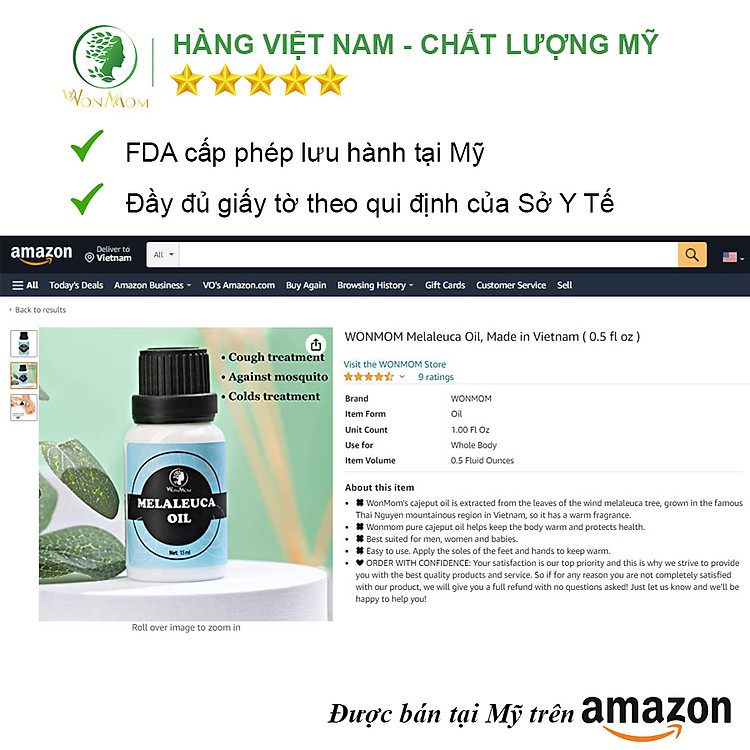 Mua Dầu tràm nguyên chất Wonmom 15ml Chính hãng Giá tốt - Hình ảnh 5