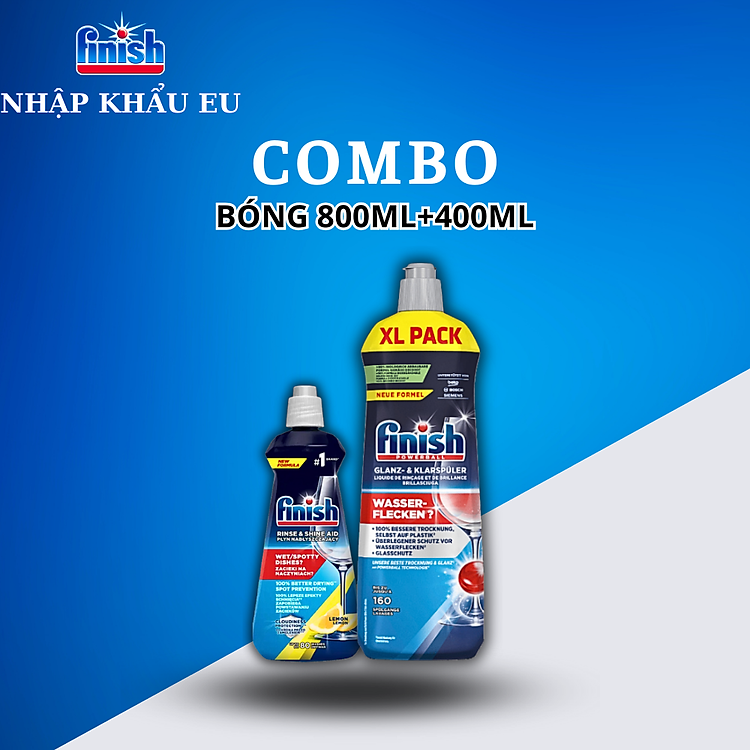 combo 3 chai Nước làm bóng bát finish 800ml dùng cho máy