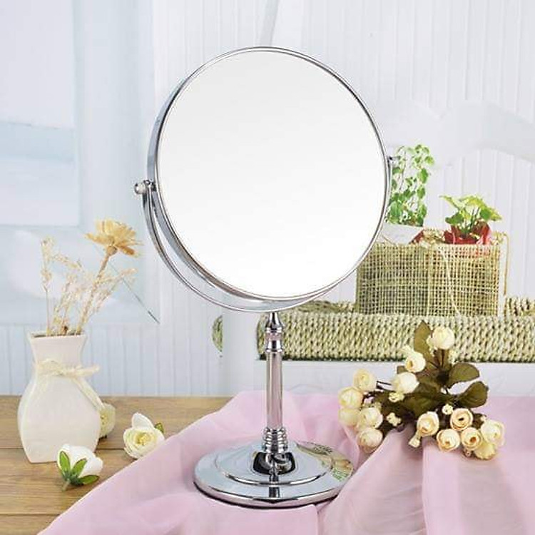 Gương Để Bàn Xoay 36O Độ Với 2 Mặt Gồm Mặt Thật Và Mặt Phóng Đại SIZE TO