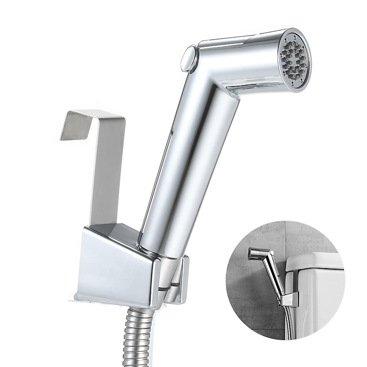 Handheld Bidet Sprayer for Toilet with 9/16" T-valve and 1.2m/ 3.9ft Hose Adjustable Water Pressure Cloth Diaper