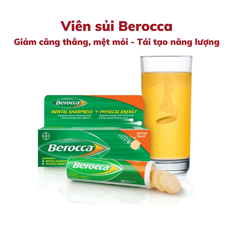 Viên sủi bổ sung Vitamin Berocca Performance Mango giảm căng thẳng mệt mỏi 10 Viên