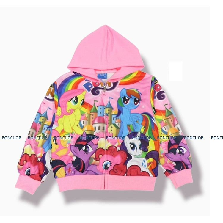Áo khoác bé gái Pony từ 14-43kg - Thun cotton da cá in 3D cực chất - Áo lạnh cho trẻ em