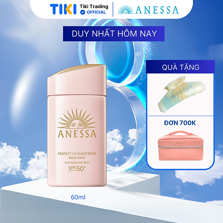 Kem chống nắng Anessa Perfect UV Sunscreen Mild Milk For Sensitive Skin SPF 50+ PA++++ 60ml