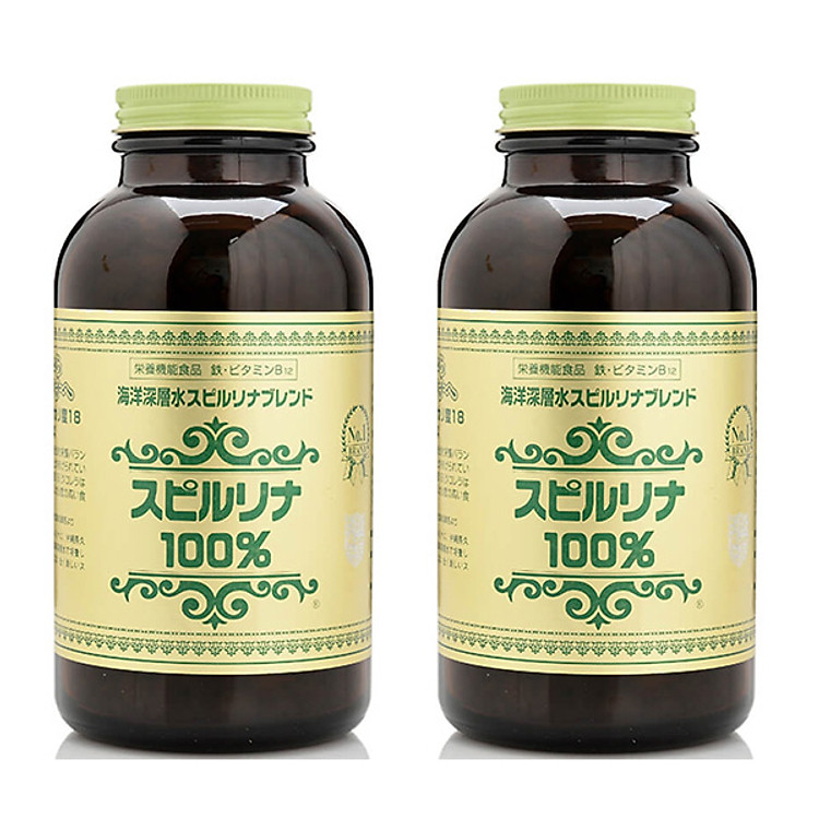 Combo 2 Hộp Tảo Xoắn Spirulina Nội Địa Nhật Bản 2200 Viên
