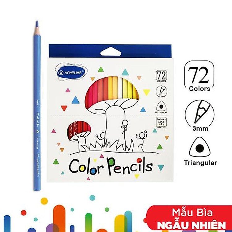Hộp 72 Bút Chì Màu Tam Giác Dài Acmeliae 9402-72 - Ảnh 2