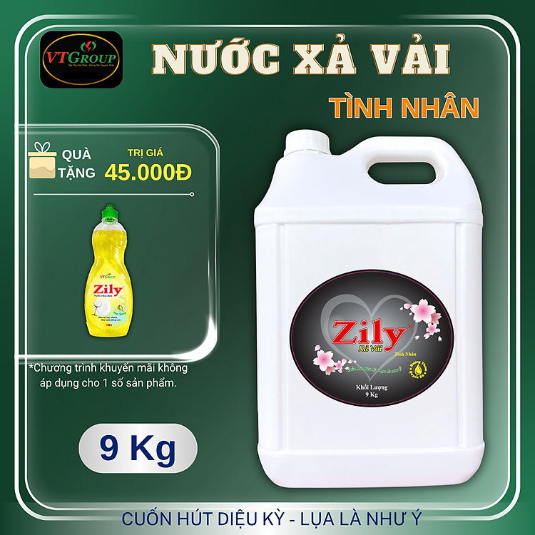 Nước Xả Vải Zily Can 9Kg - Tặng 1 Nước Rửa Chén Zily 750 Gr