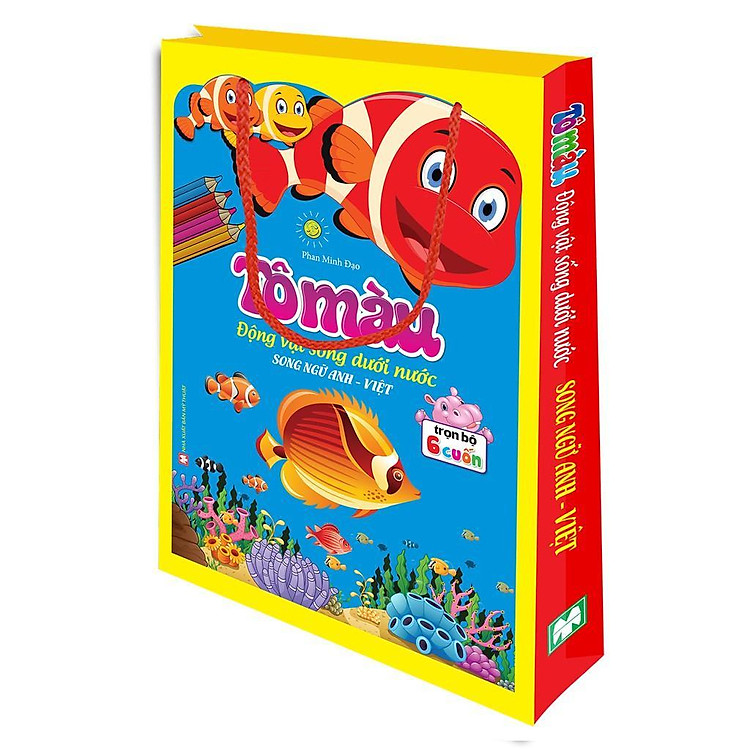 Túi Tô Màu 6 Quyển Động Vật Dưới Nước – Song Ngữ Anh Việt