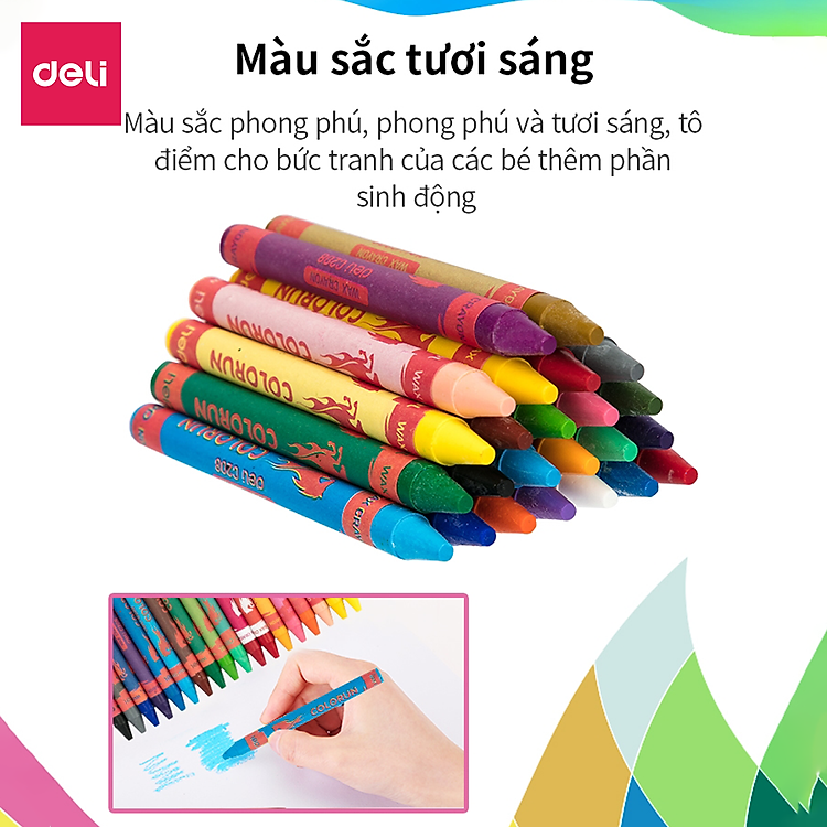 Bút Sáp Nến Deli (12 màu) - Ảnh 3