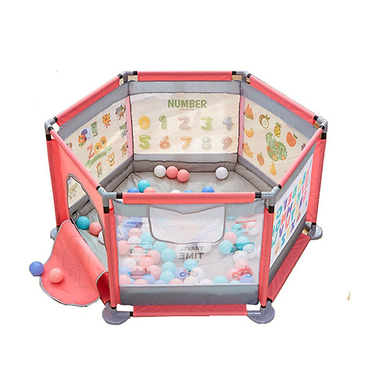 Nhà bóng quây cũi cho bé kèm 200 bóng