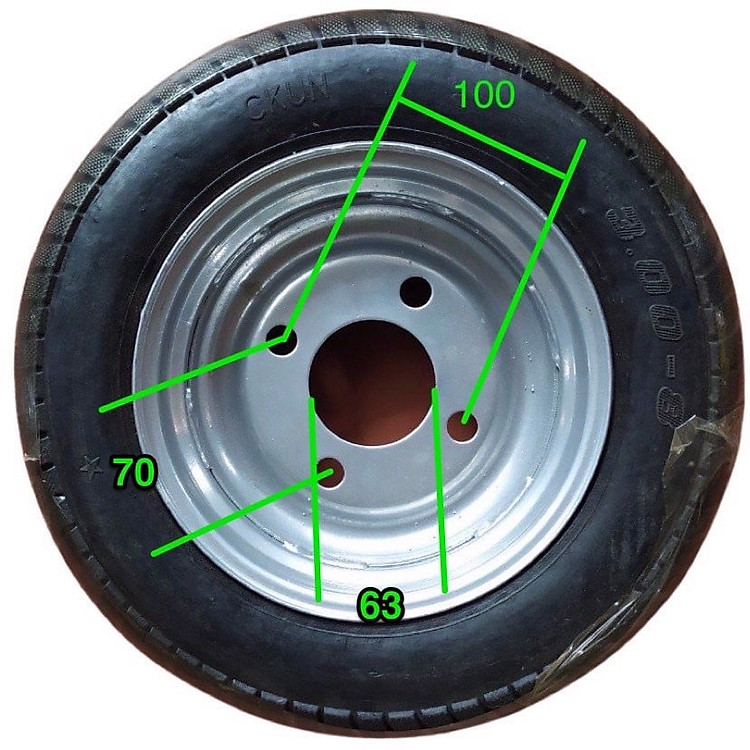 Bánh Xe Cao Su Đặc 300-8, Bánh Xe Bằng Cao Su