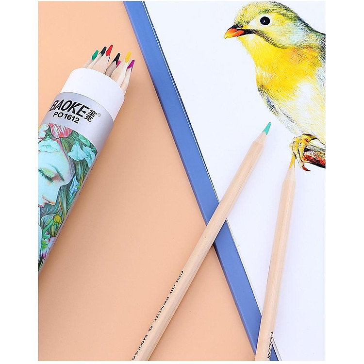 Bút Chì Màu Gỗ BAOKE (12 màu) - Ảnh 4