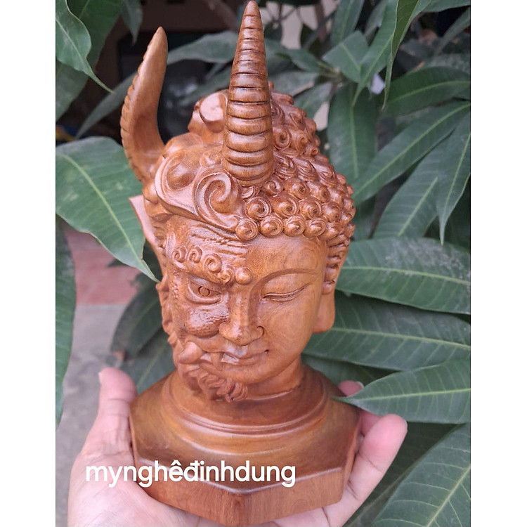 Tượng Phật Thiện Ác Gỗ Bách Xanh (20x12x12cm)