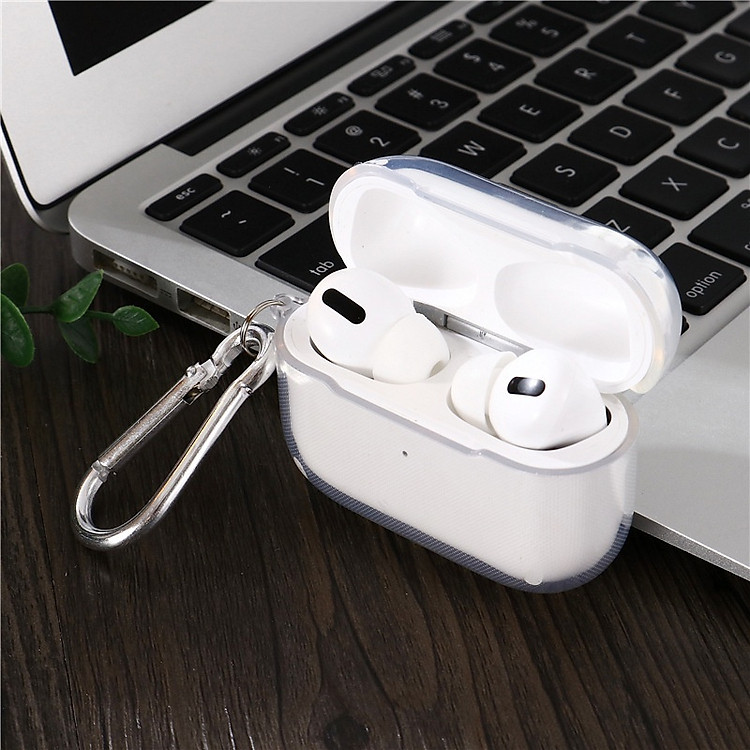 Case Bảo Vệ TPU Nắp Liền Trong Suốt Dành Cho AIRPODS 3/ AIRPODS PRO Kèm Móc Treo- Hàng Chính Hãng