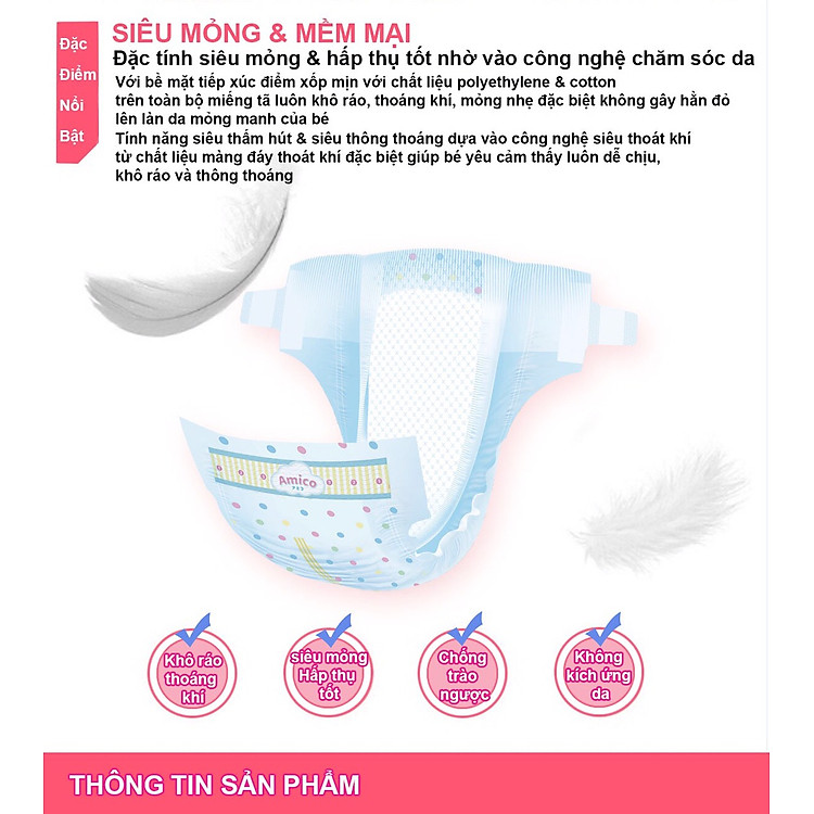 Tã dán Amico Nhật size S82+6 Chính hãng Ưu đãi - Hình ảnh 4