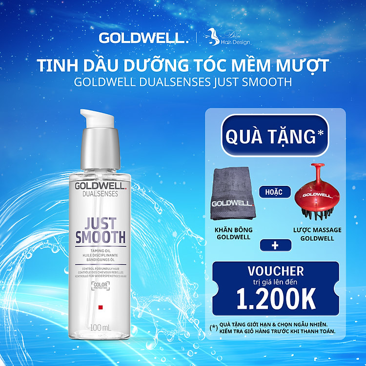 Tinh Dầu Dưỡng Tóc Mềm Mượt Goldwell Just Smooth Giảm Bông Xù, Xơ Rối, Kiểm Soát Tóc Tức Thì 100ml