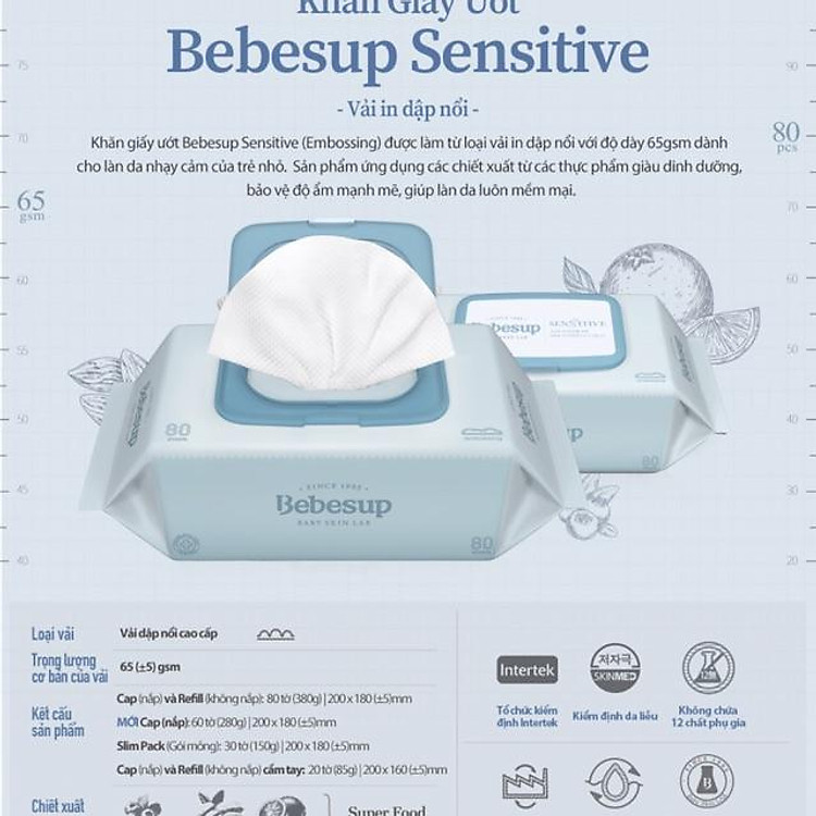 Mua Khăn ướt Bebesup Sensitive số 1 Uy tín Giá tốt - Hình ảnh 3