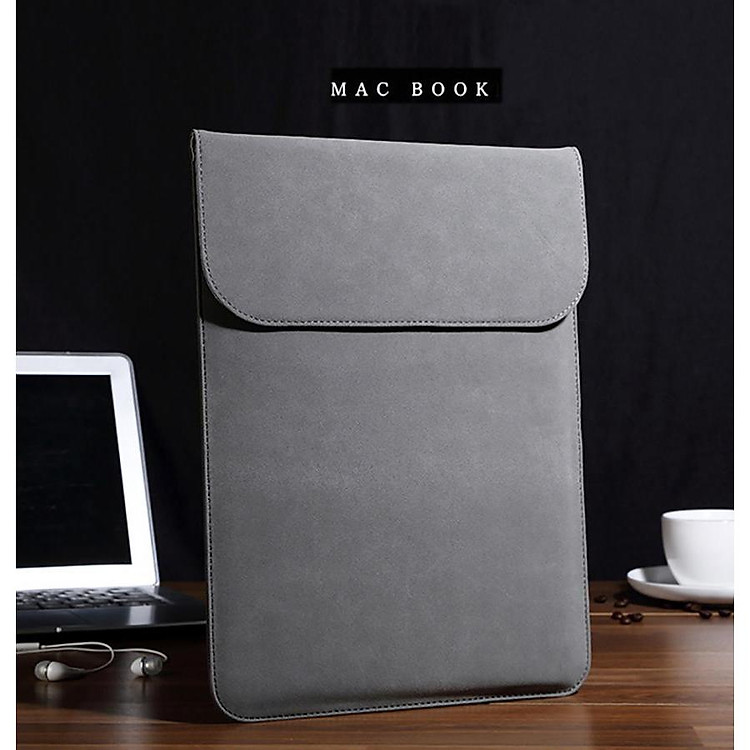 Túi đựng Macbook 13inch Da PU cao cấp chống sốc ( Xám ) - Hàng Chính Hãng