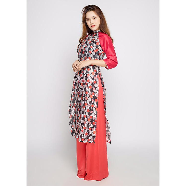 Áo Dài Cách Tân Form Dài CT04 FATRALY - Đỏ