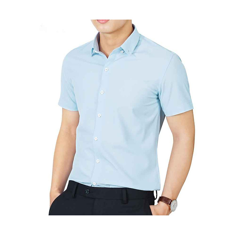 Áo Sơ Mi Nam Trơn Ngắn Tay Công Sở Cao Cấp