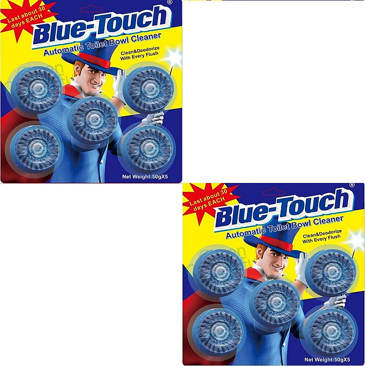 Bộ 2 vỉ viên tẩy bồn cầu Blue-Touch (10 viên)