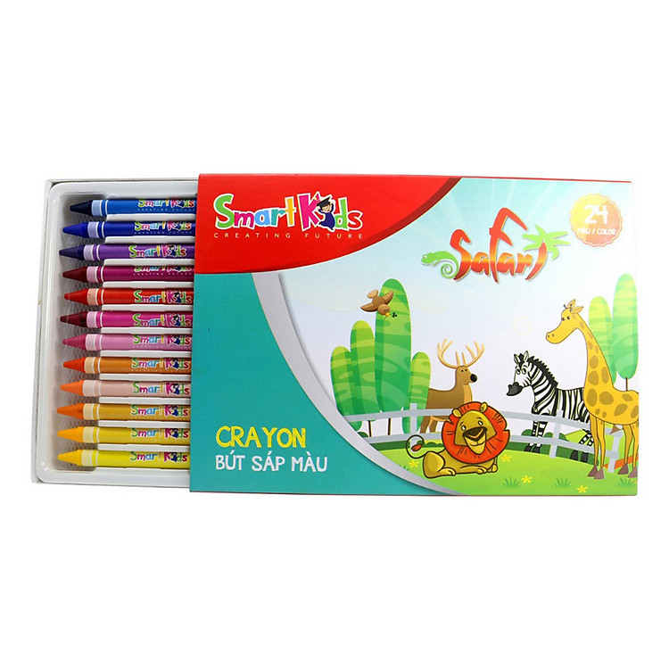 Hộp Bút Sáp Màu SMARTKIDS Safari 24 Màu